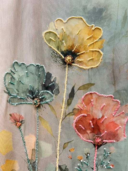 Inara Printed Organza Suit