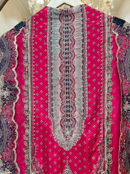 Ishra Zari Grace Suit (Magenta)