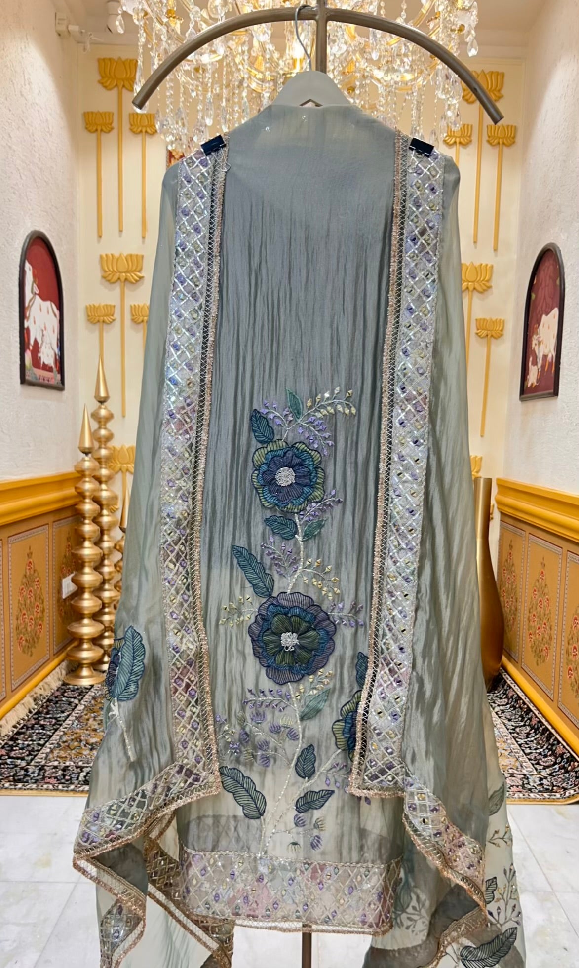 Rimzara Noor Gota Suit (Olive Green)