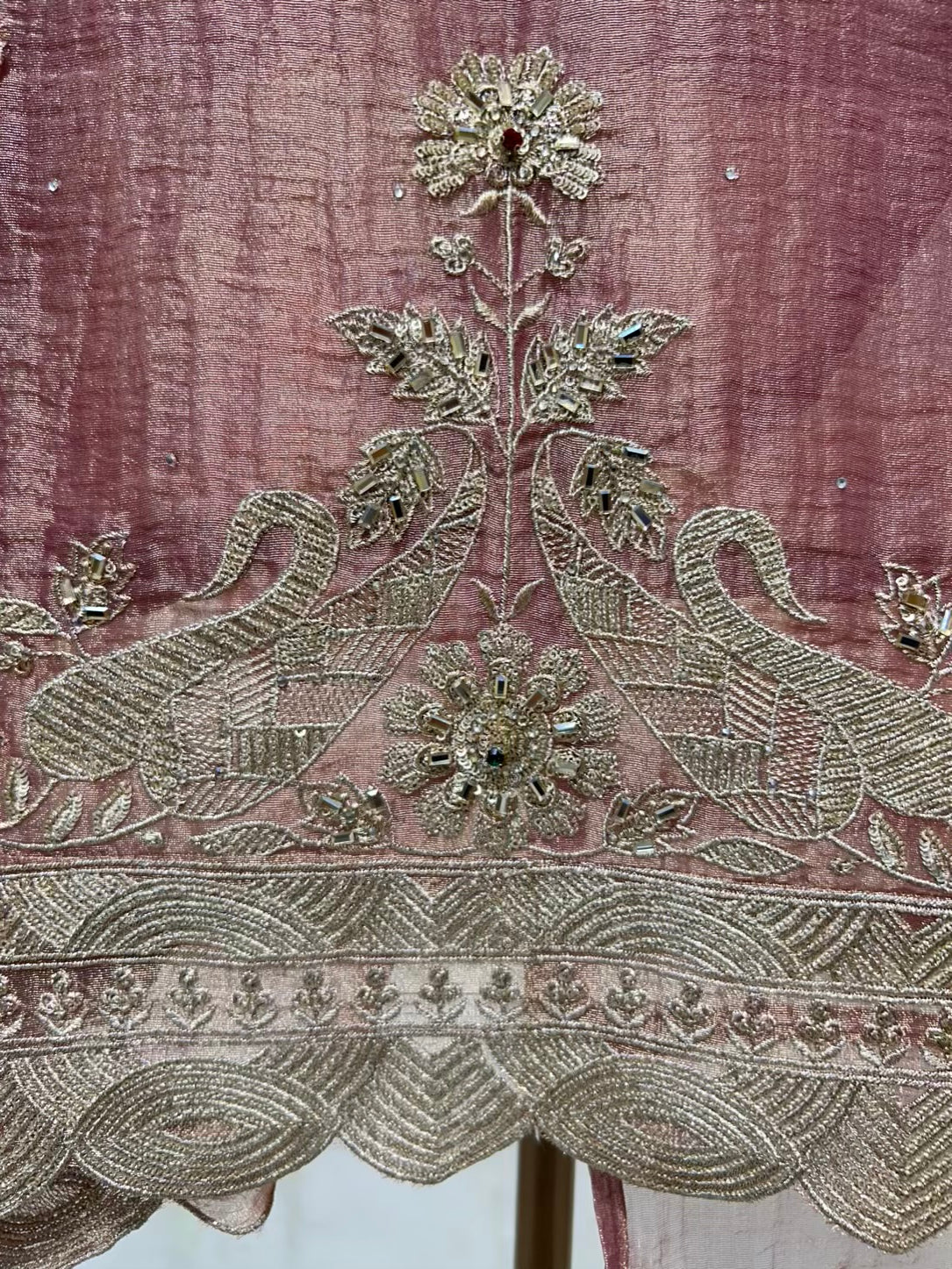 Aayra Organza Veil Suit (OLIVE Pink)