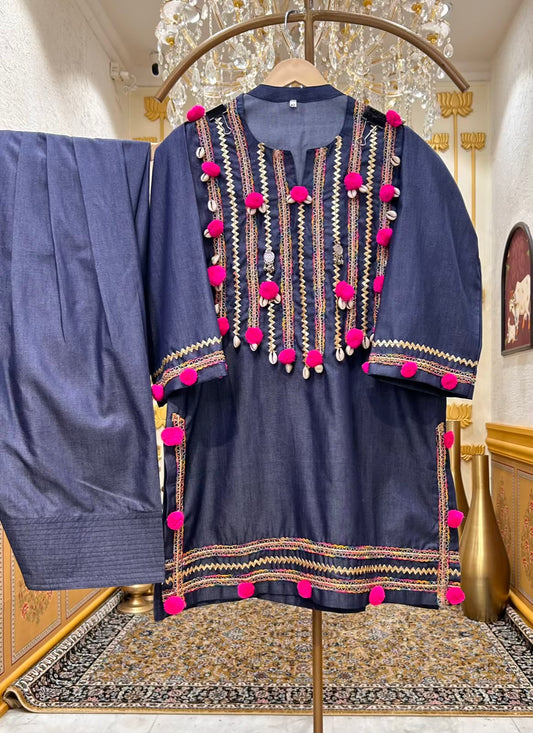 Zareh Denim Gota Farshi Set