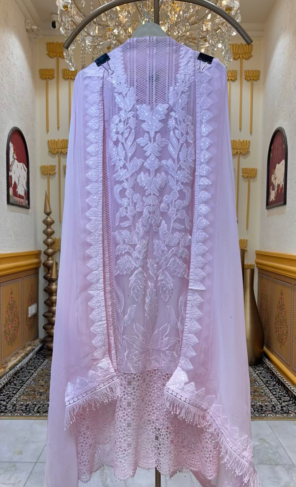 Elara Lace Organza Suit