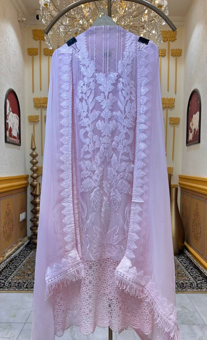 Elara Lace Organza Suit