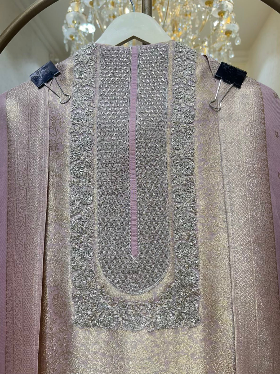 Sahira Zari Brocade Suit (Pink)