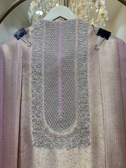 Sahira Zari Brocade Suit (Pink)