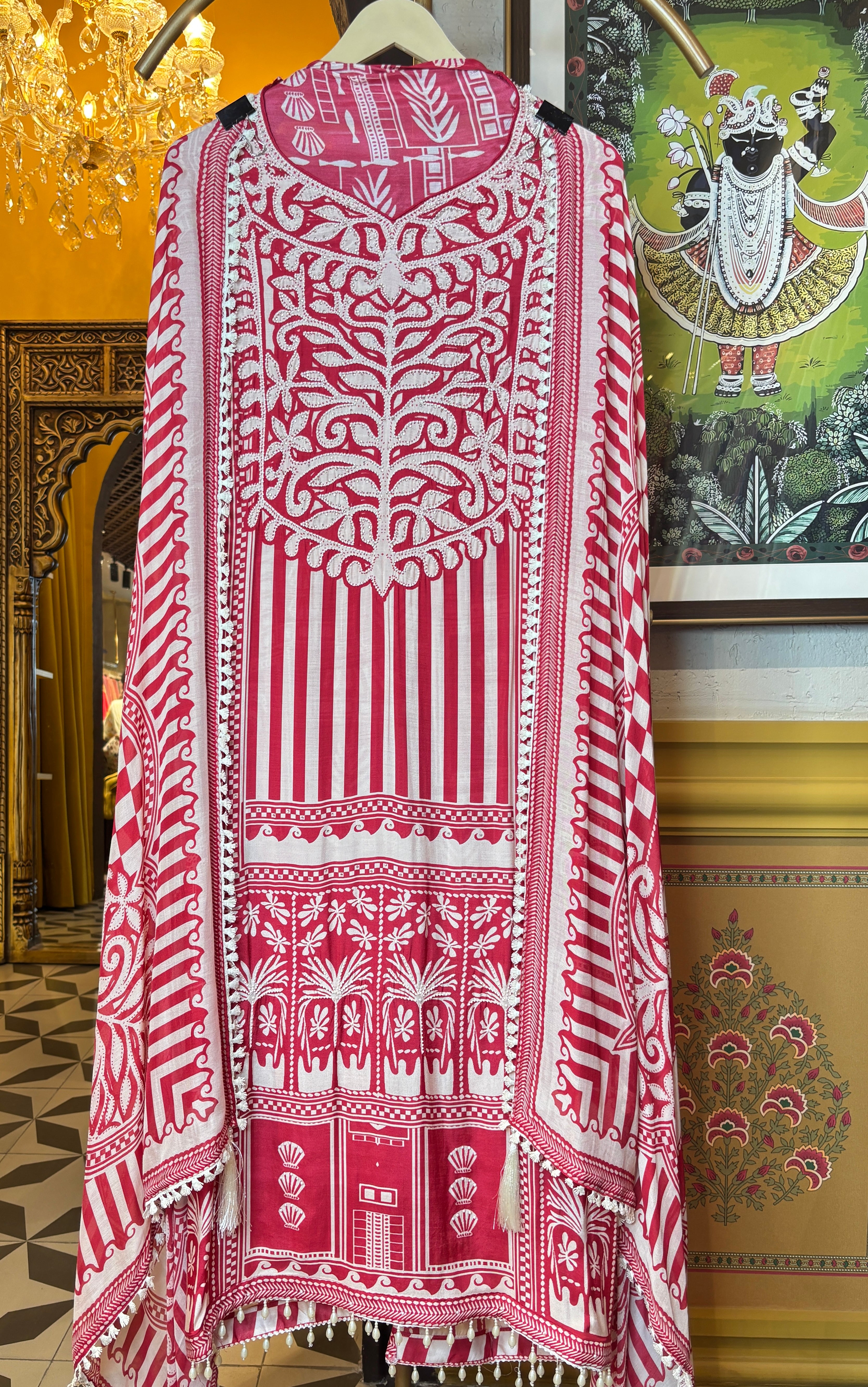 Meherin Muslin Suit (Red)