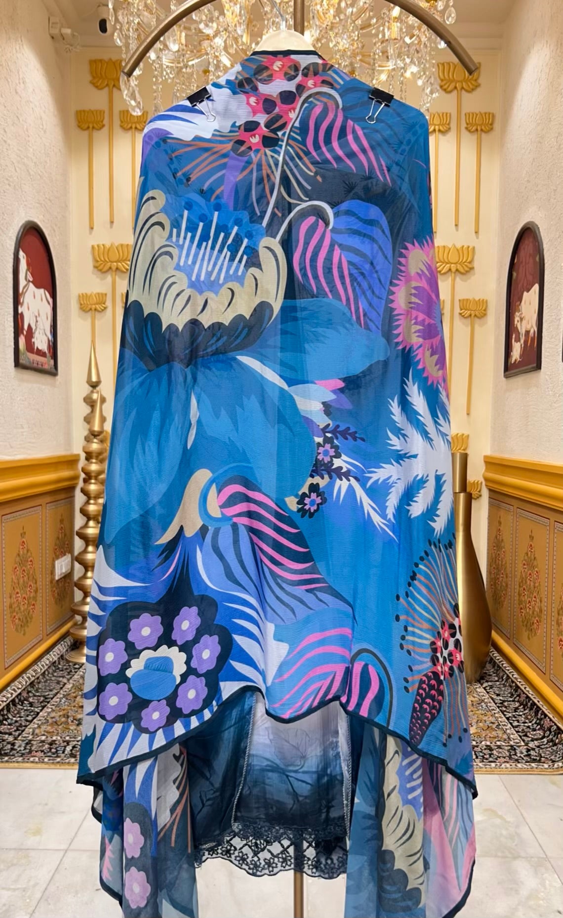 Aafiya Pastel Whisper Suit (Peacock Blue)