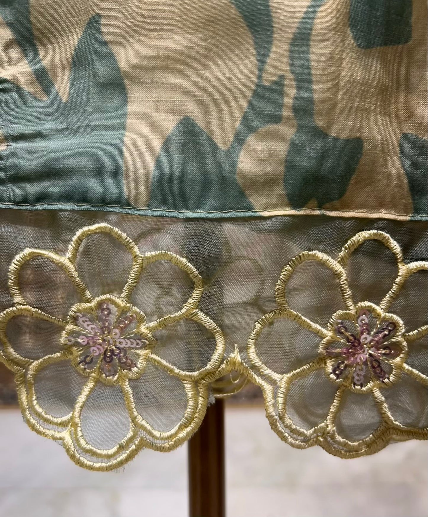 Mehrua Sequin Grace Suit (Beige & Green)