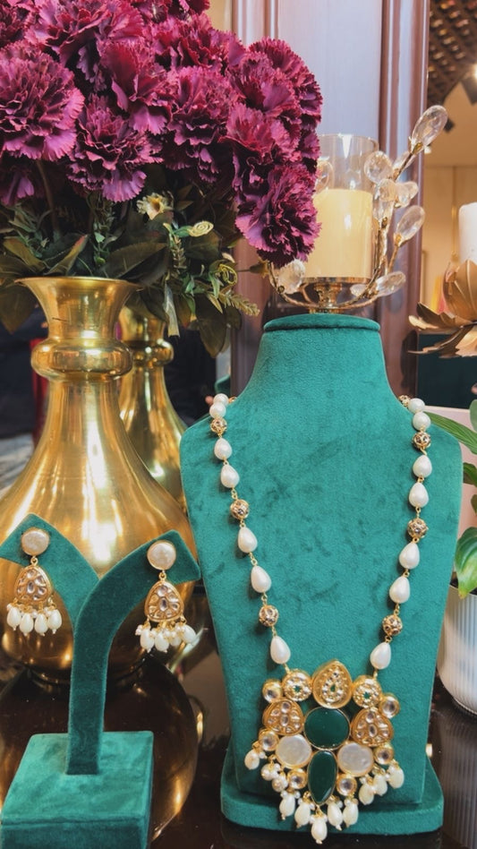 Afsana Kundan Haar (Dark Green)