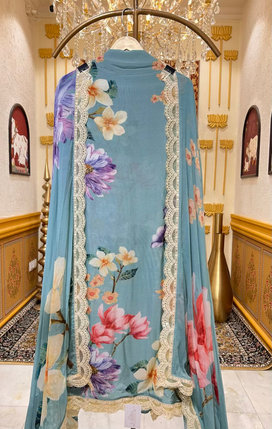 Alina Pastel Muslin Suit (Blue)