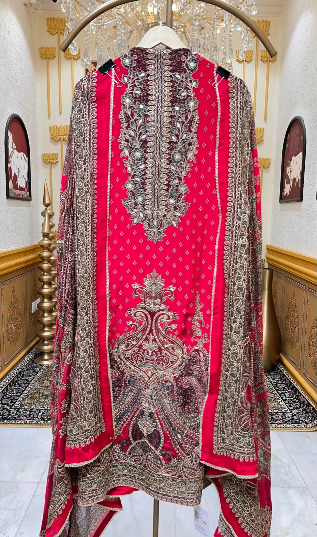 Ishqra Zari Bloom Suit (Magenta)