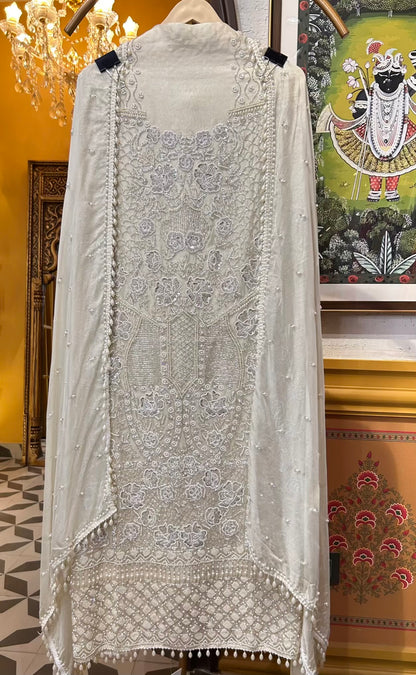 Siyaara Organza Suit (Ivory)