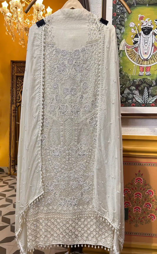 Siyaara Organza Suit (Ivory)