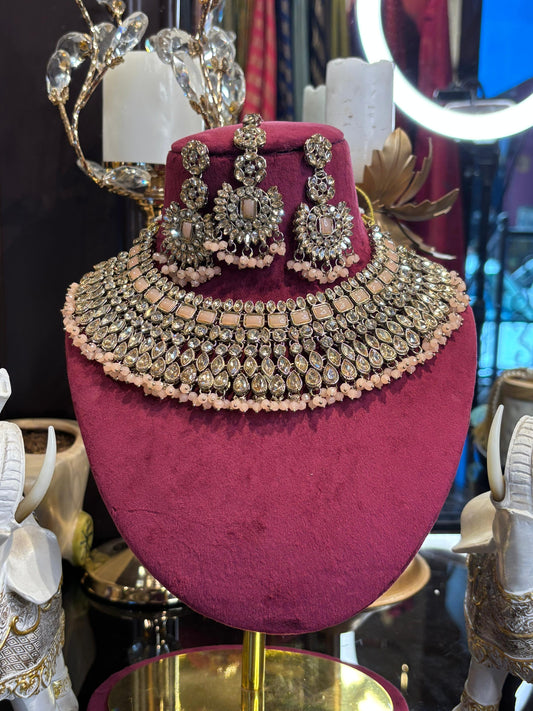 Gulzar Kundan Set (Pink)