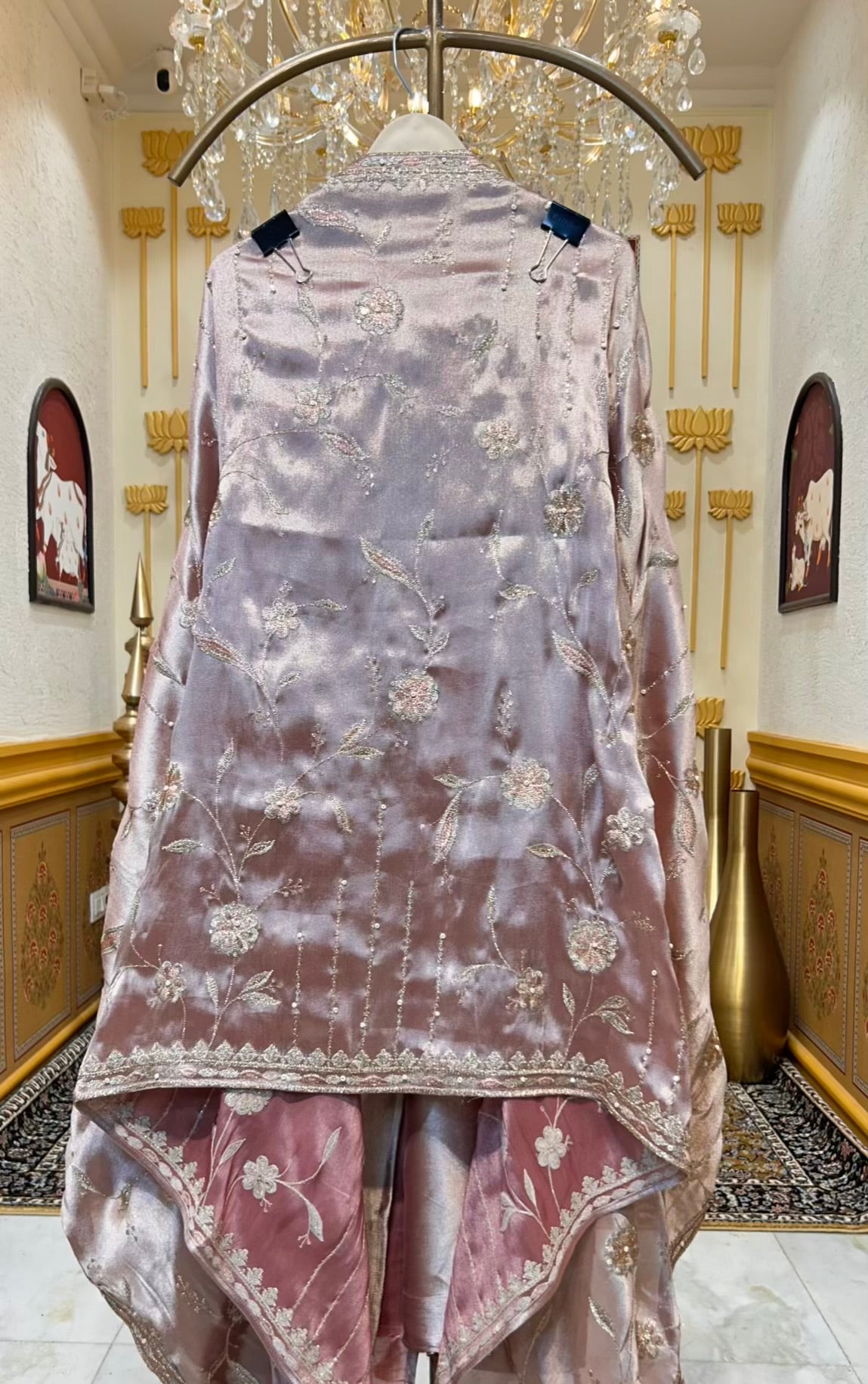 Mehraz Éclat Mukaish Suit (Peach)