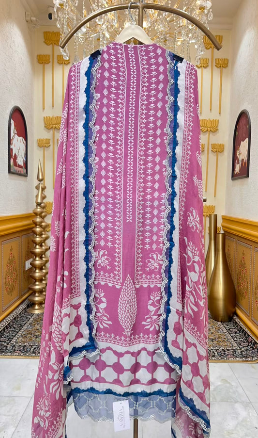 Aafiya Print Veil Suit (Mauve)