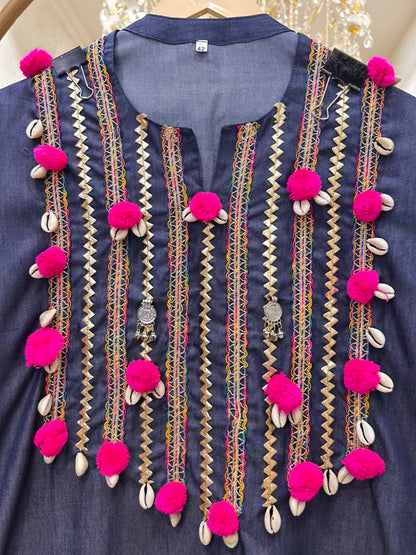 Zareh Denim Gota Farshi Set