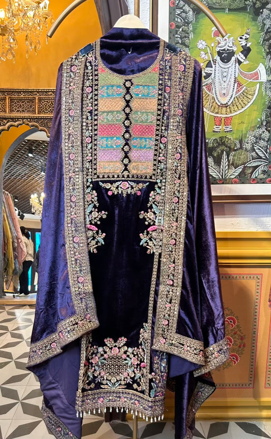 Ferozara Velvet Suit (Purple)