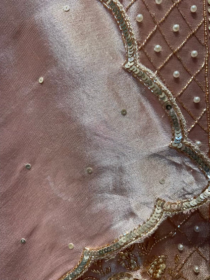 Ruhzara Sequin Veil Suit (Onion Pink)