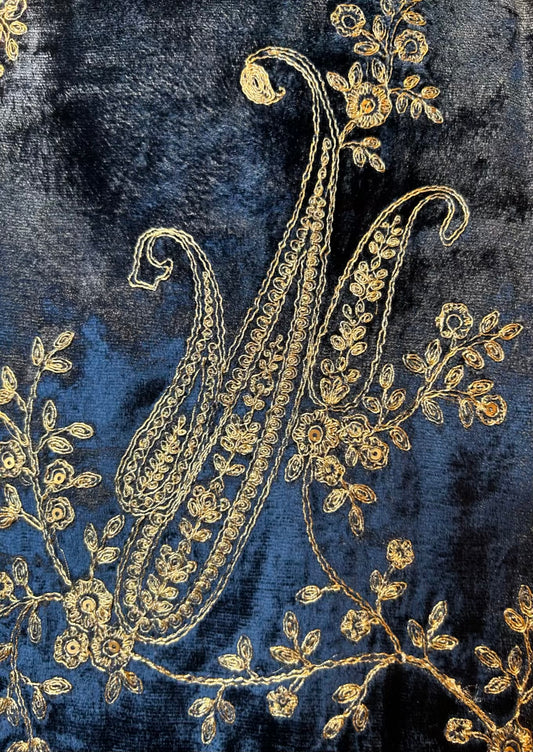 Noormira Velvet Suit (Peacock Blue)