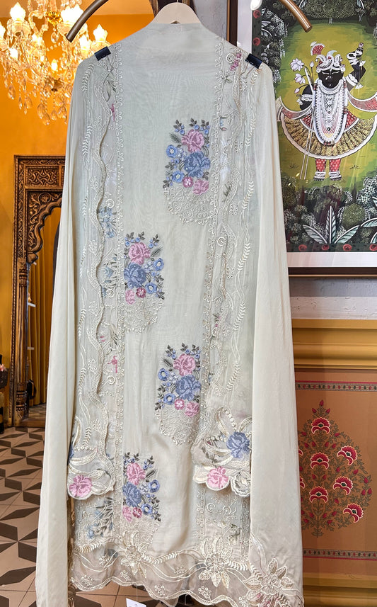 Naazneen Organza Suit (Blue)