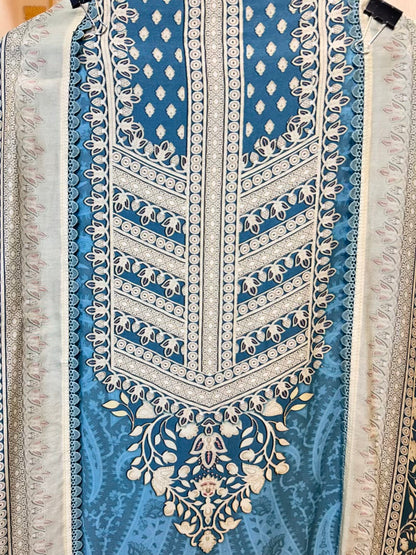 Zehraah Pashmina Veil Suit (Blue)