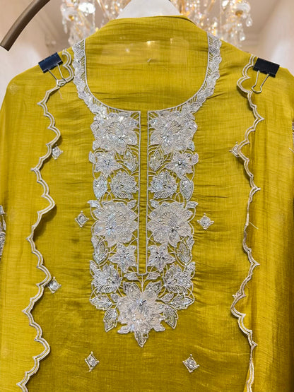 Zarvika Zari Phool Suit (Mustard)