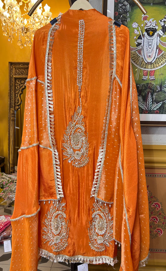 Chamakra Organza Suit (Orange)