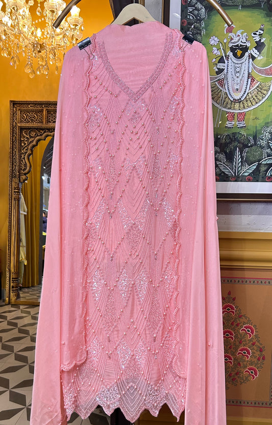 Mehrnaaz Organza Suit (Pink)