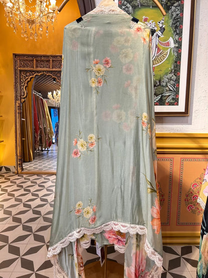 Aabroó-E-Pashm Suit (Green)