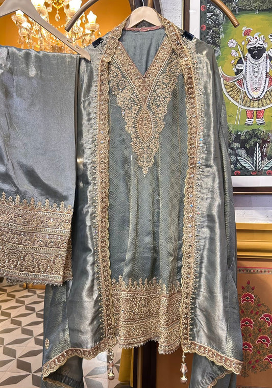 Ruh-e-Zar Anarkali Suit (Powder Blue)