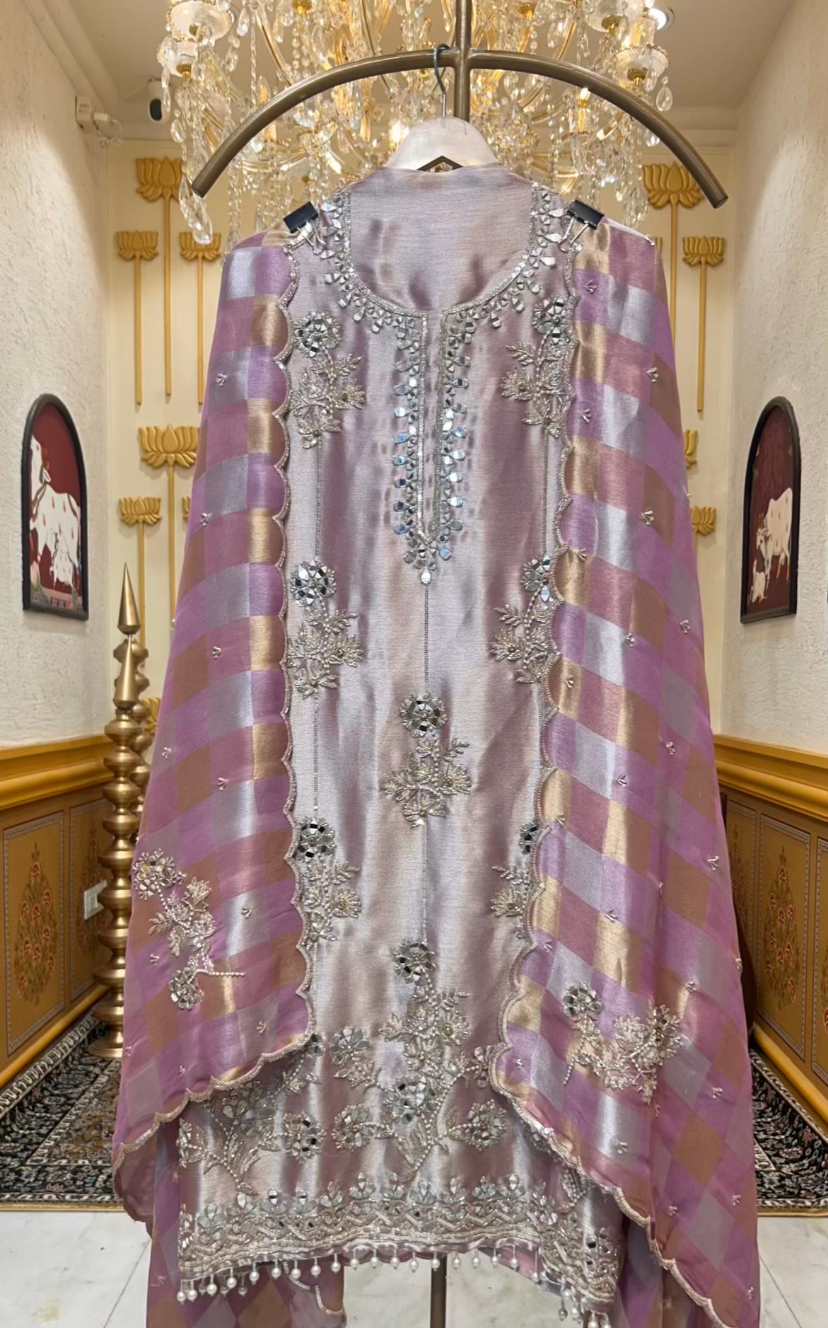Zehraani Sequin Naqsh Suit (Lavender)