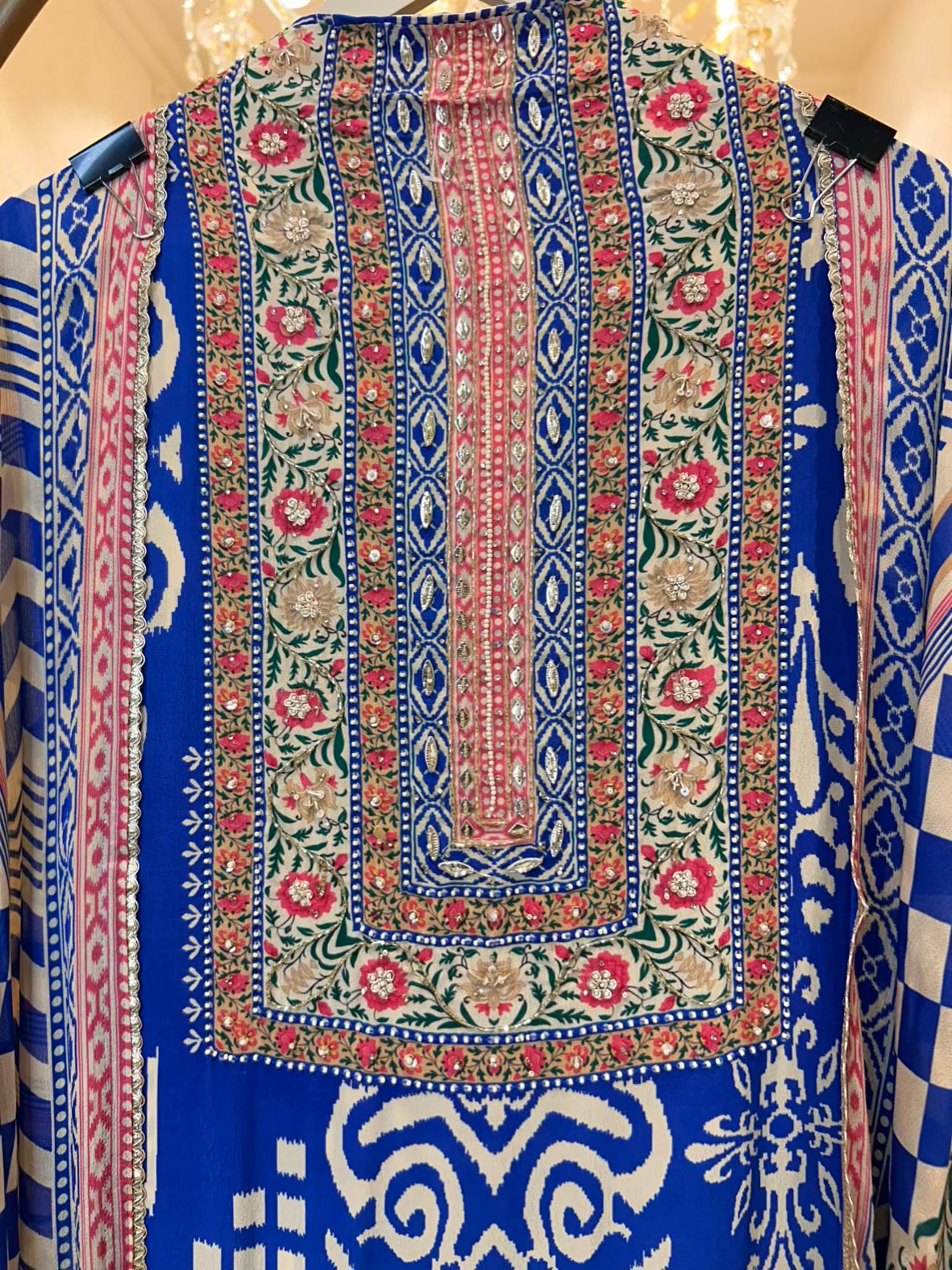 Sarvani Ikkat Tara Suit (Blue)