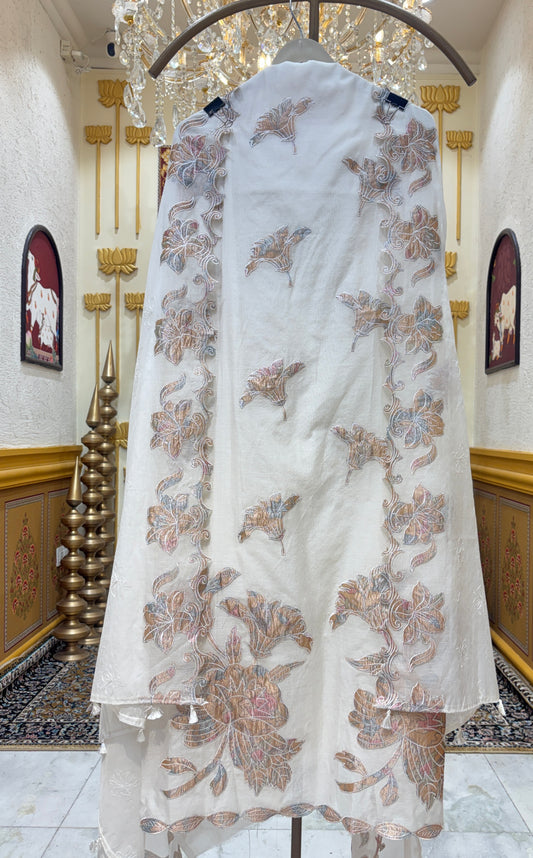 Mehrnoor Applique Chanderi Suit