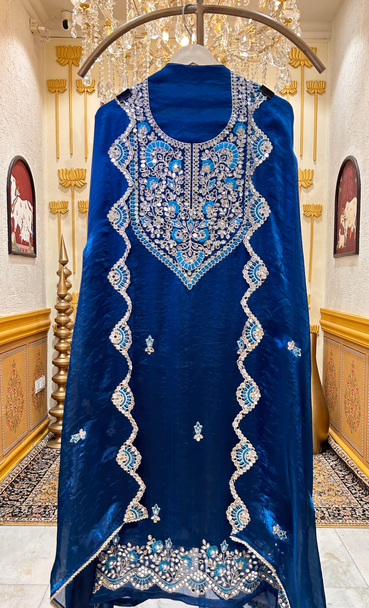 Organza Mirror Work Suit