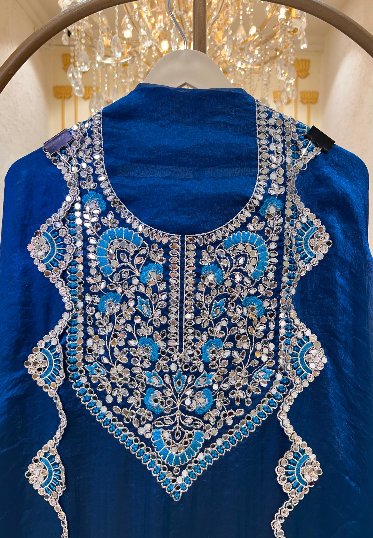 Organza Mirror Work Suit