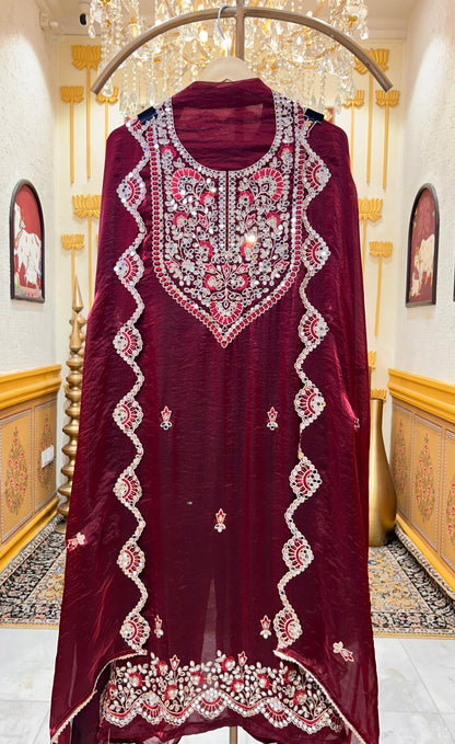 Organza Mirror Work Suit