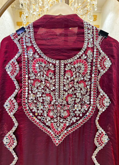 Organza Mirror Work Suit