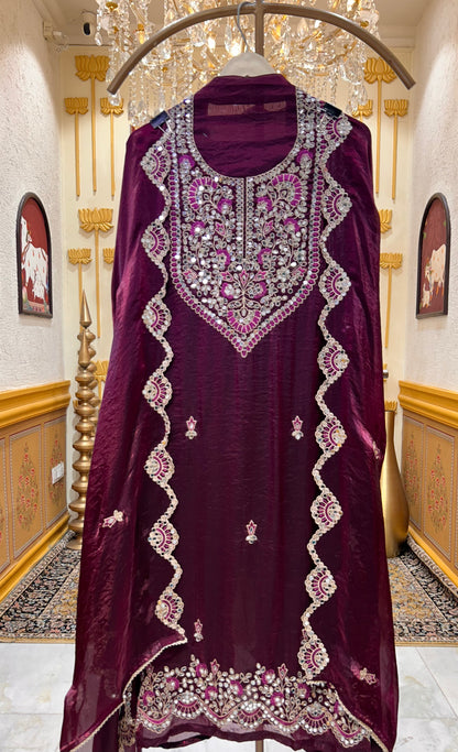 Organza Mirror Work Suit