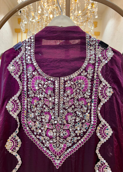 Organza Mirror Work Suit