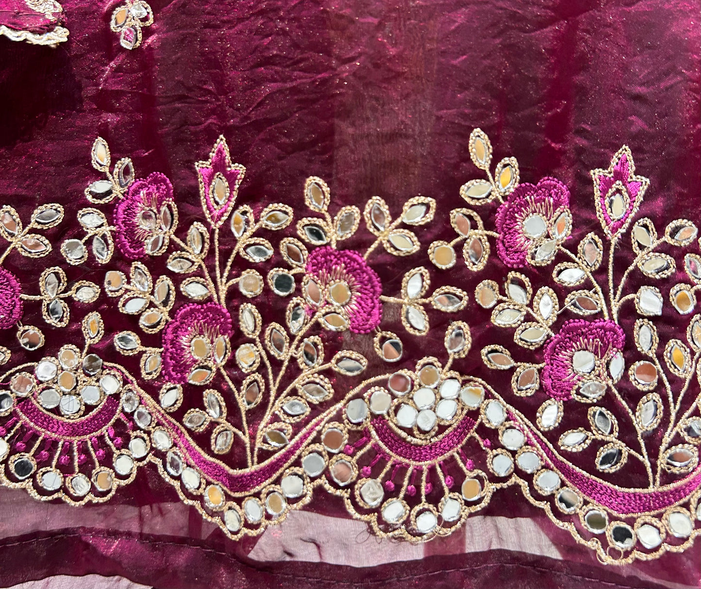 Organza Mirror Work Suit