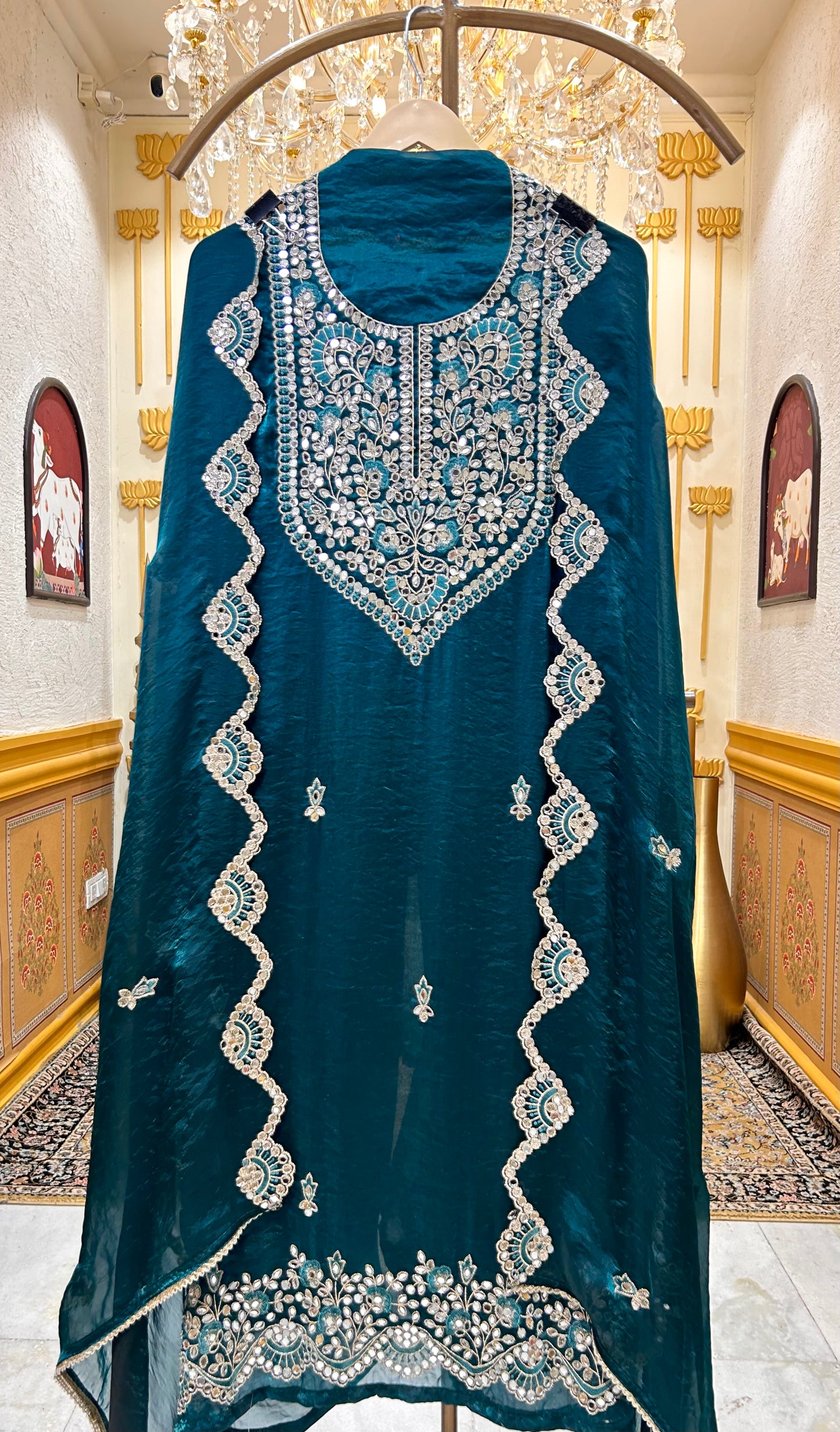 Organza Mirror Work Suit