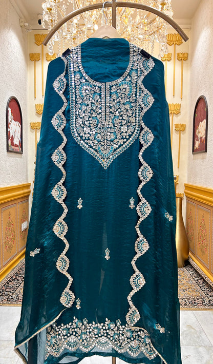 Organza Mirror Work Suit