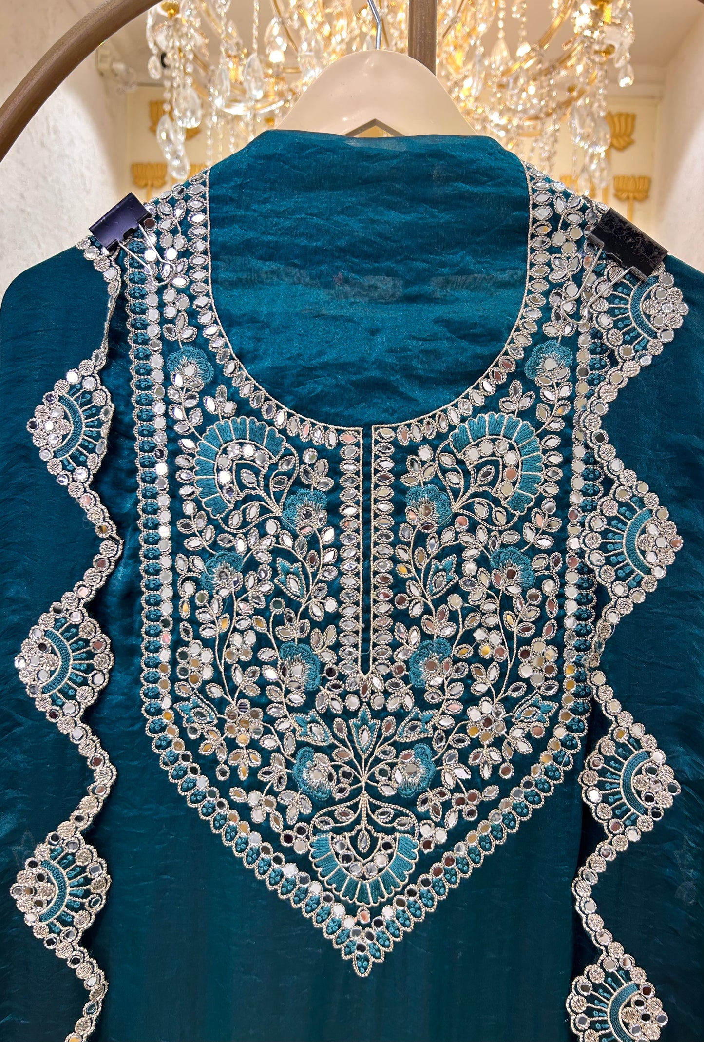 Organza Mirror Work Suit