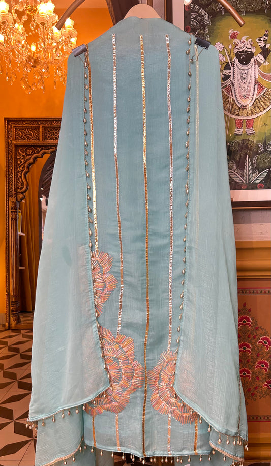Tissue organza suit(Blue)