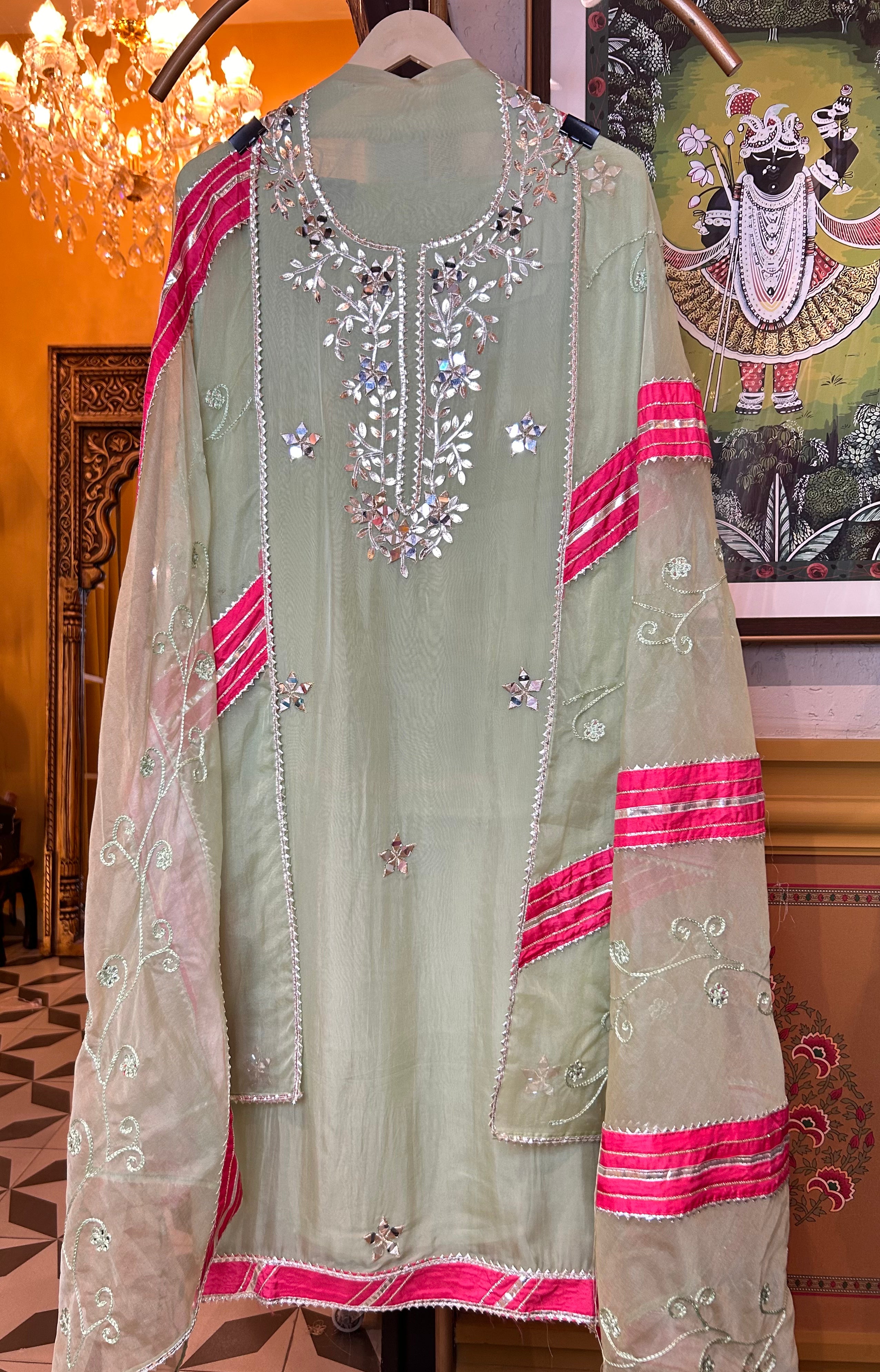 Raagini Organza Suit (Green)