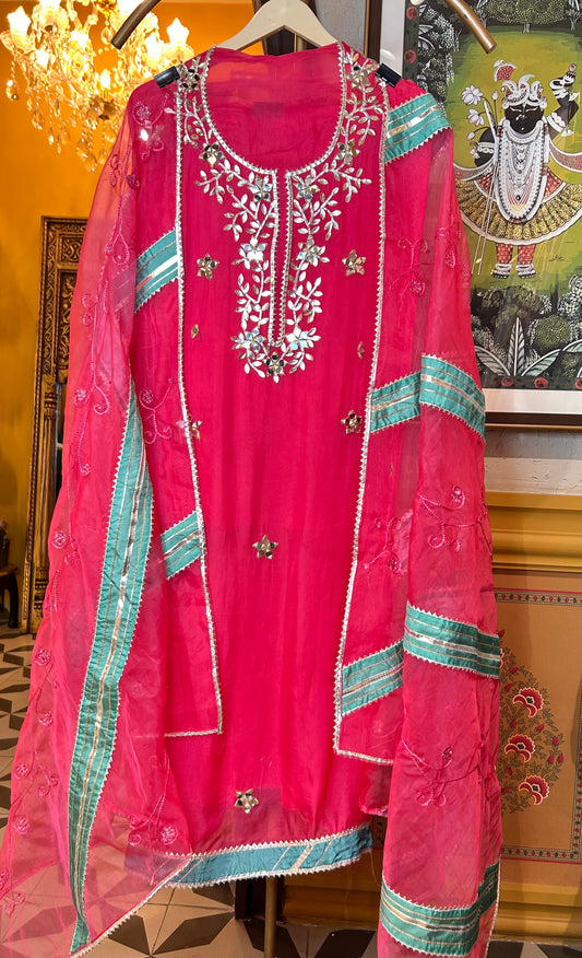 Raagini Organza Suit (Pink)
