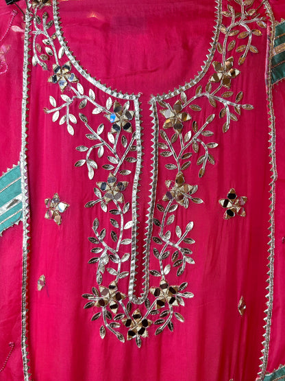 Raagini Organza Suit (Pink)