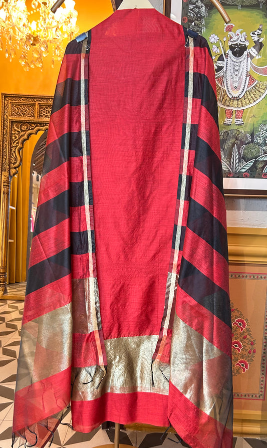 Zarnoor Chanderi Suit (Red)
