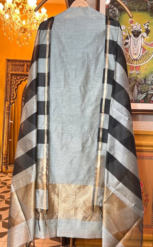Zarnoor Chanderi Suit (Grey)